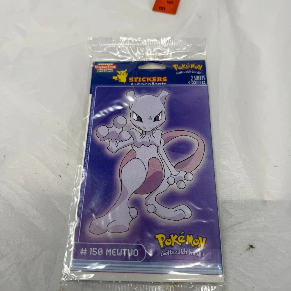 Vintage 1999 Pokemon Mewtwo 150 StickerTime 2 Sheets Sealed American Greetings